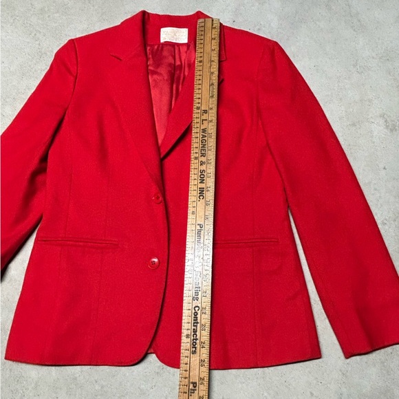 Vintage Pendleton Fiery Red 100% Wool Double Button Blazer Jacket Women’s - Picture 6 of 7